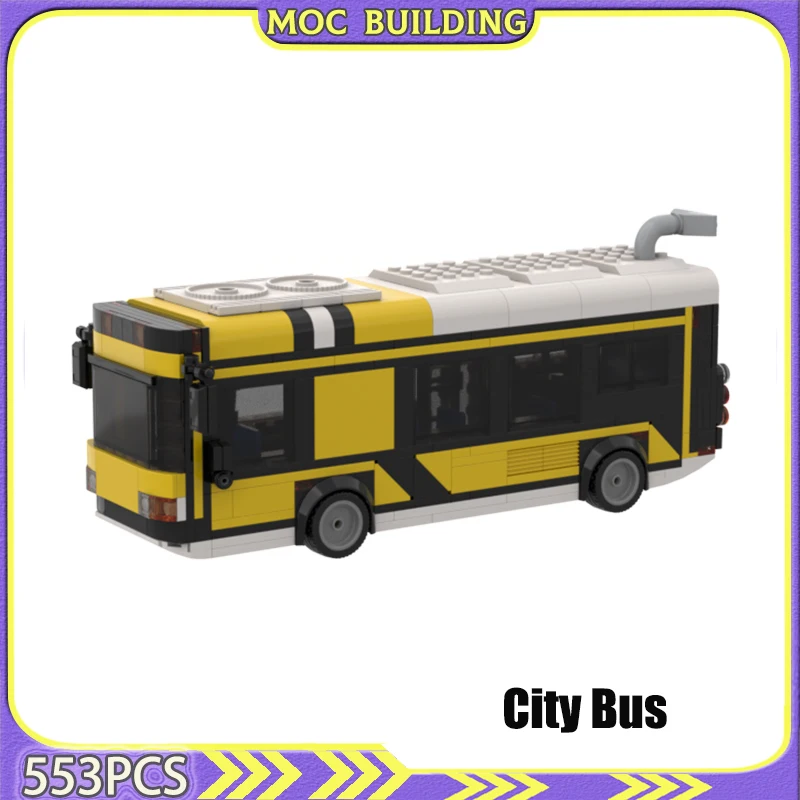 City Bus Vehicle Car Model MOC Building Blocks DIY Assembly Bricks Toys Gift