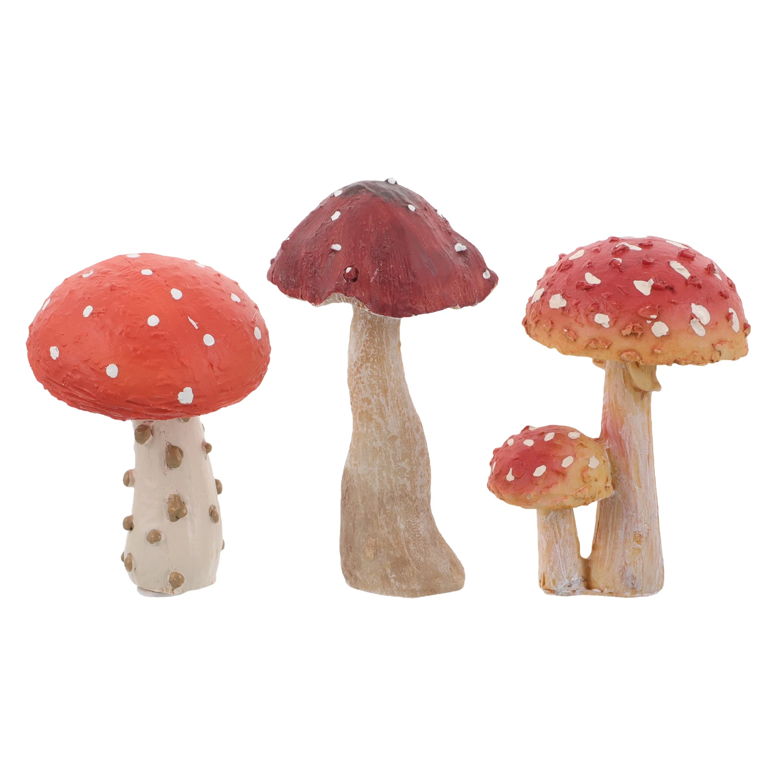 

3pcs Resin Decorations Fairy Garden Sculptures Outdoor Garden Ornaments Mushroom Statues Lawn Decor Patio Forest Decoration Cute