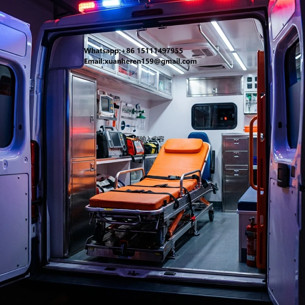 

Trending Premium Aluminum Folding Stretcher Bed on Wheels Lightweight, Adjustable Back & 2-Section Fold for Ambulance Rescue