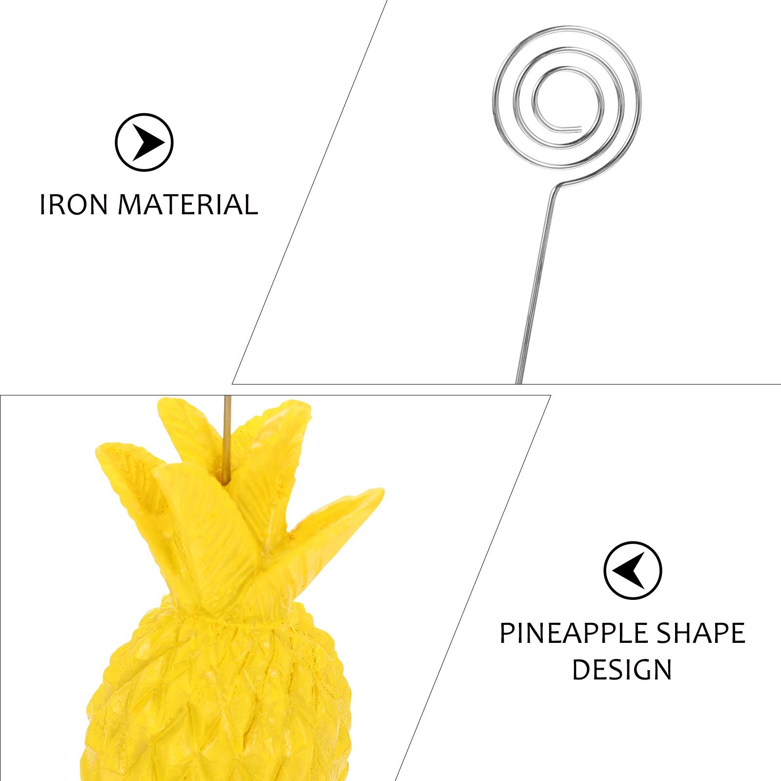 

2Pcs Pineapple Shaped Memo Clips Desktop Photo Holders Postcard Clamps Note Paper Holders Office Table Decor