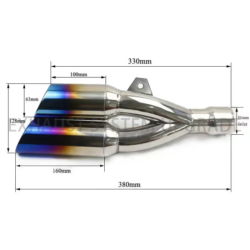 Ninja400 Z900 CBR650R S1000RR YZF R6 MT07 09 Motorcycle Exhaust Pipe Escape Modified Motorbike 51/61mm Muffler for SC Project