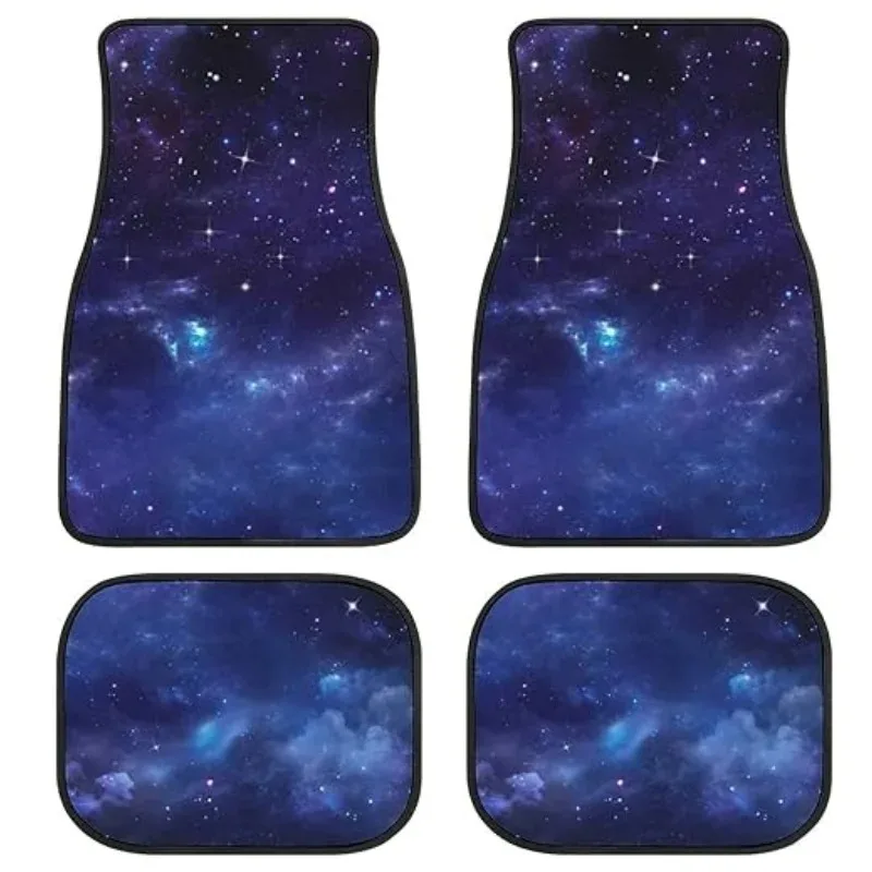 

Blue Galaxy Car Floor Mats Set of 4,Beautiful Starry Night Print Outer Space Galaxy Vehicle Front Rear Carpets ，Auto Accessories