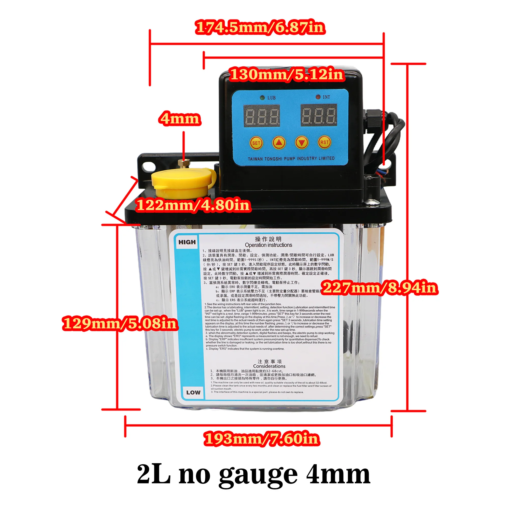 1L 2L CNC Smering Pomp Systeem 4mm 6mm AC220V 110V Automatische Smering Pomp voor CNC Machine Draaibank Gereedschap