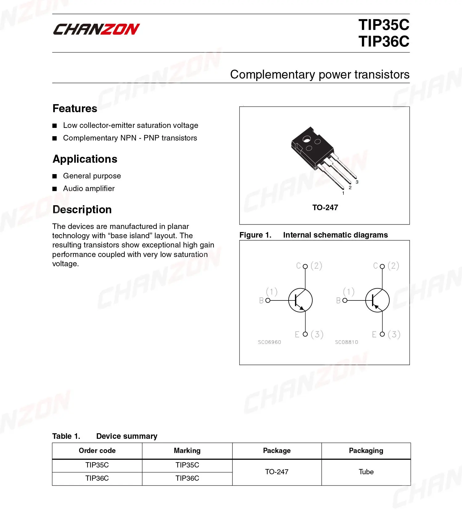 5pcs TIP35C TO-247 NPN Power Amplifier Transistor Bipolar Junction BJT Powerful Triode Tube Fets 25A 100V Integrated Circuits