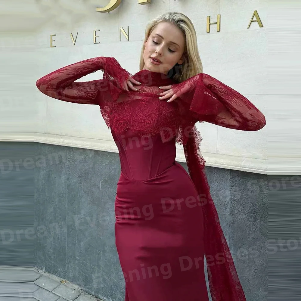 

Увлекательные женские вечерние платья русалки по индивидуальному заказу, кружевные платья для выпускного вечера с длинными рукавами, вечерние платья для вечеринок, Vestidos Para Mujer Elegantes