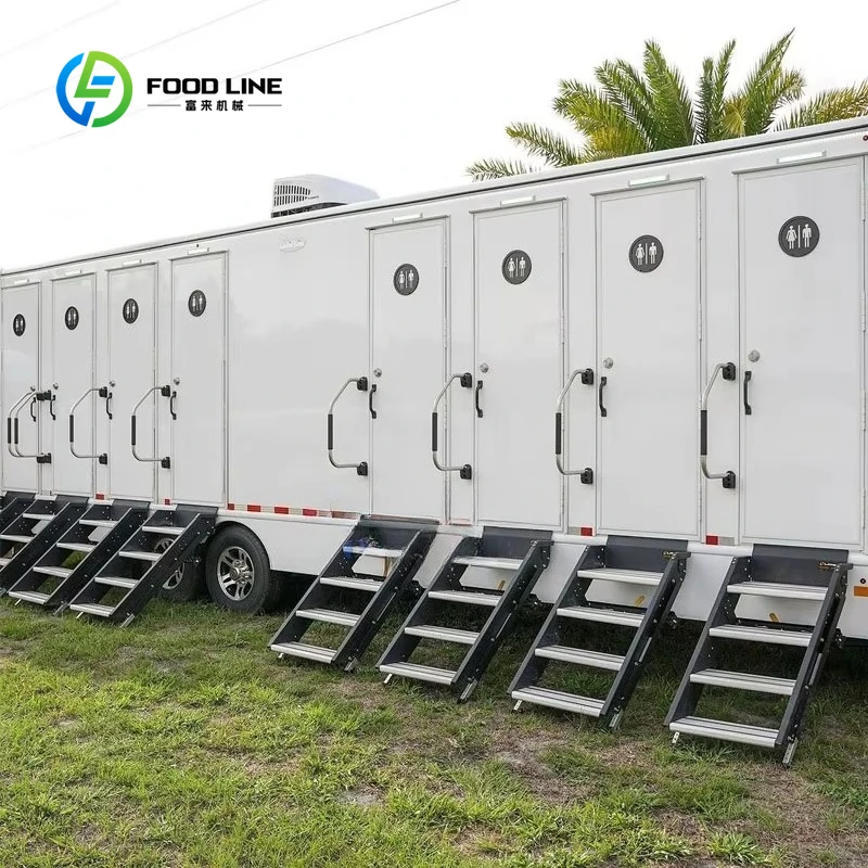 4-8 Station Restroom Trailer Portable Toilet Outdoor Wedding Camping Customized Toilet Trailer