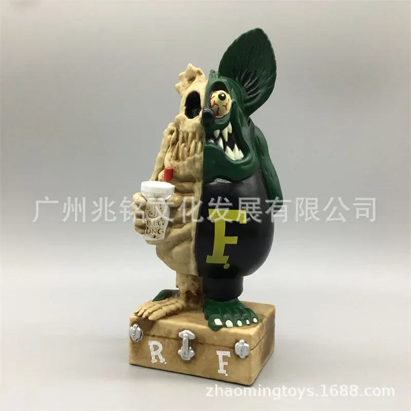 Semi Anatomy Rat Fink Car Repairer Car Shake Head Doll Locomotive Culture Symbol Old School 17cm Pvc Anime Figure Car Ornament