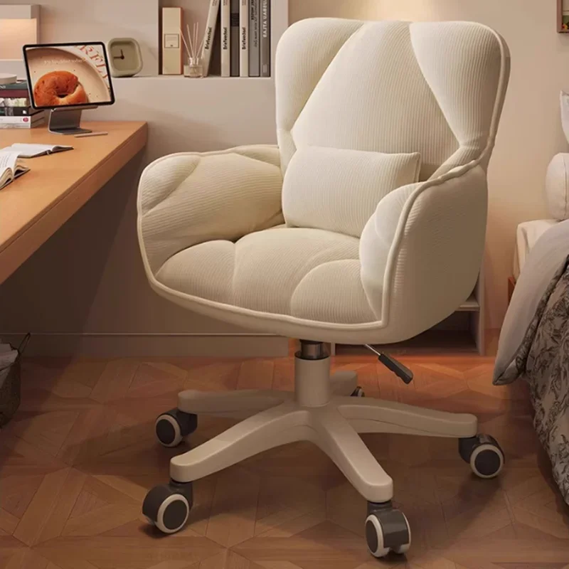 Sillas de oficina con soporte para la espalda para mujer, sillas de oficina giratorias modernas con esponja, accesorios móviles para dormitorio, Cadeira De Escritorio