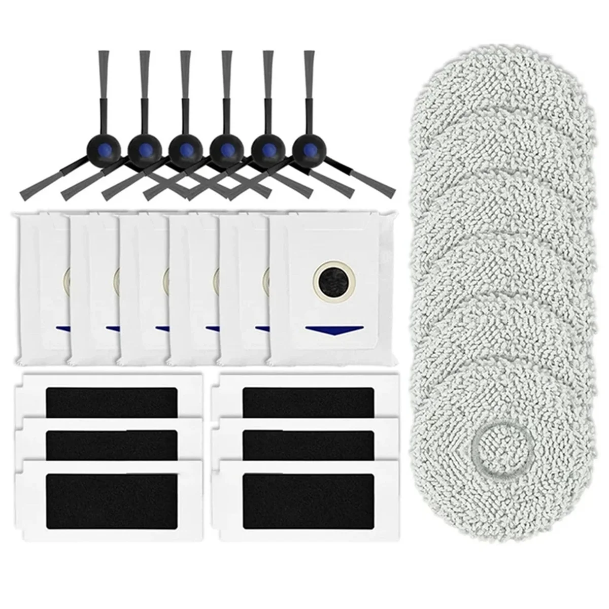 Ersatzteile für T30 Pro Omni / DDX14 / T30 MAX Vakuum-Seitenbürste Hepa-Filter Mopp Lappen Staubbeutel