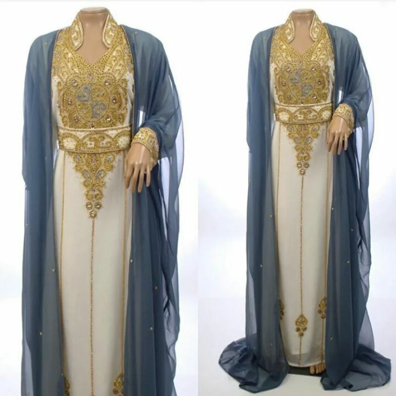 Gray Kaftan Very Fancy Long Gown Maxi Kaftan Eid Festival Dress Fashion Trends In Europe and America