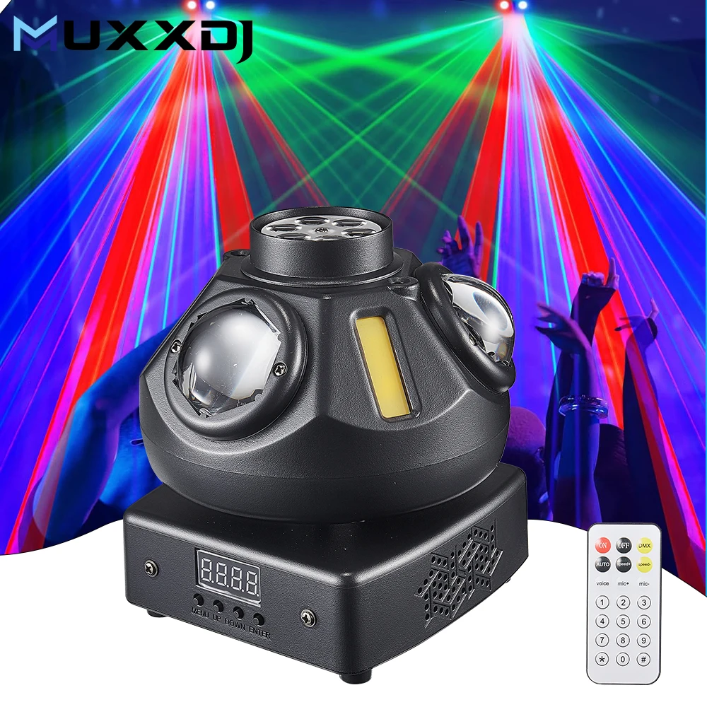

MUXXDJ 50w Disco Party Pattern Laser Strobe Beam 4-in-1 Stage Party Light DMX Stage Light For Bar,DJ,Birthday Party,Christmas