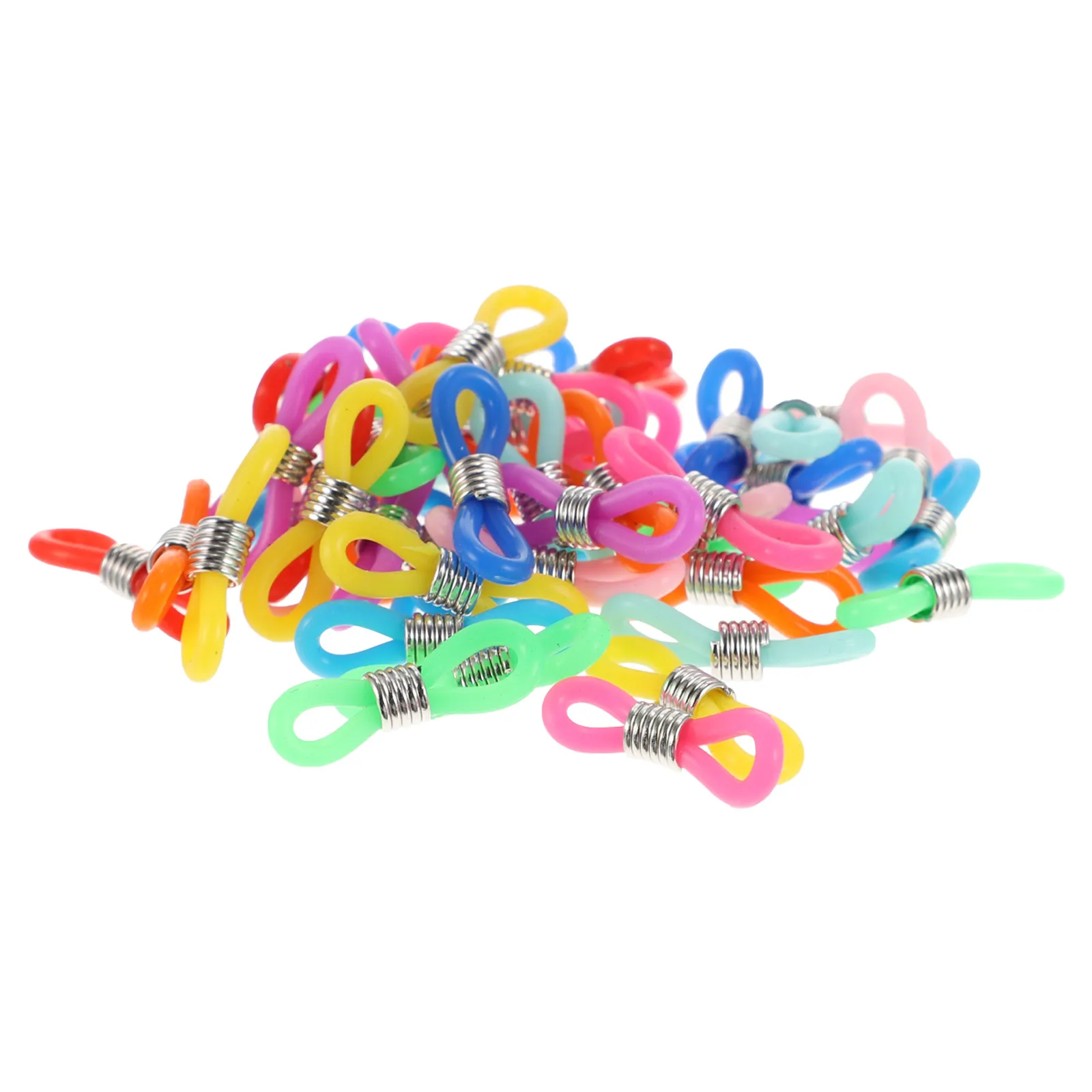 

50 Pcs Eyeglasses Anti Slip Rings Silicone Ear Locks Grips Retainer Round Hooks Mixed Color Short Spring White K Durable Fits