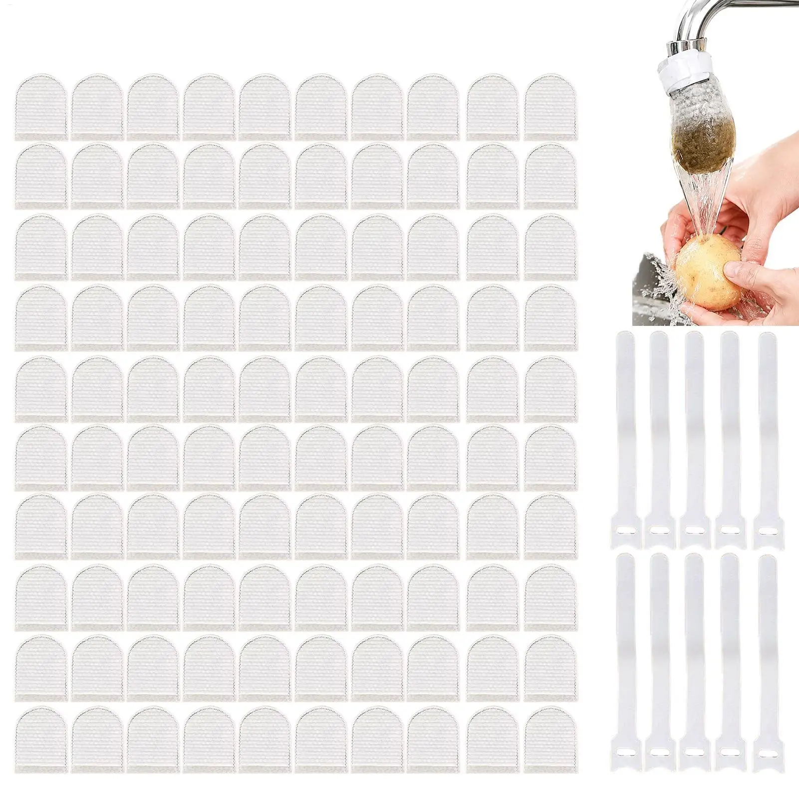 Faucet Filter Cotton Bag 100 Pieces Splash Proof Tap Water Purifier Fine Mesh Net Kitchen Home Apartment Sink Scale Sand Silt