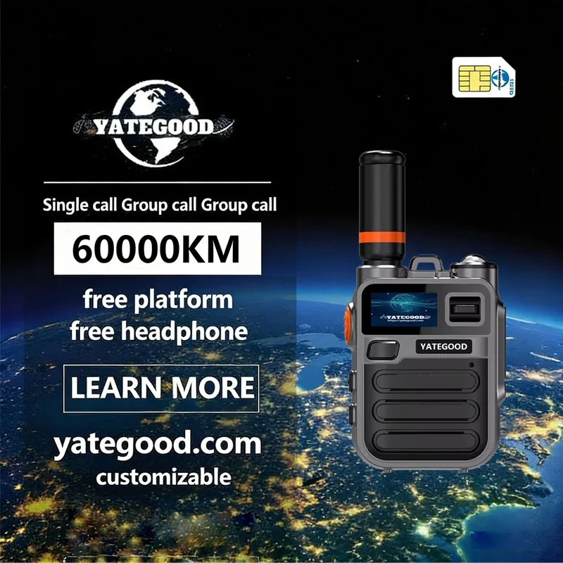 YATEGOOD GT338 5000KM Ham Radio Walkie Talkie Long Range Global PTT 4G POC Radio100km