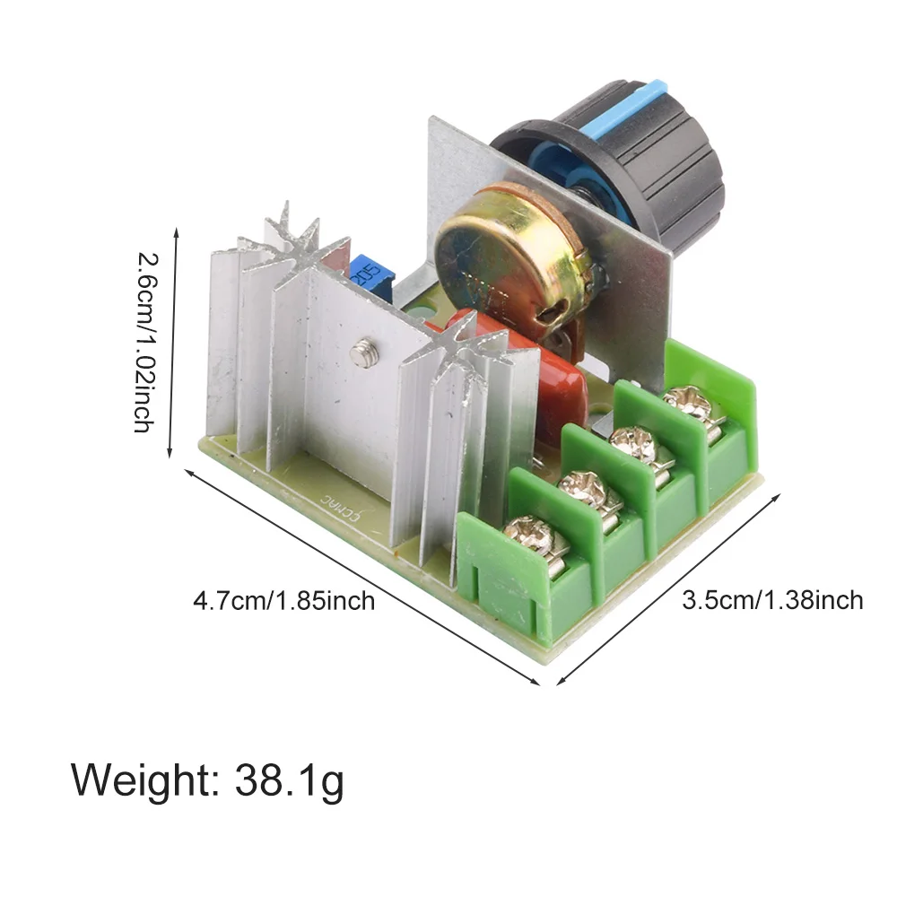 AC220V 2000W Voltage Controller AC90-220V Adjustable Dimming Temperature Regulation Module Bidirectional High-power Thyristor