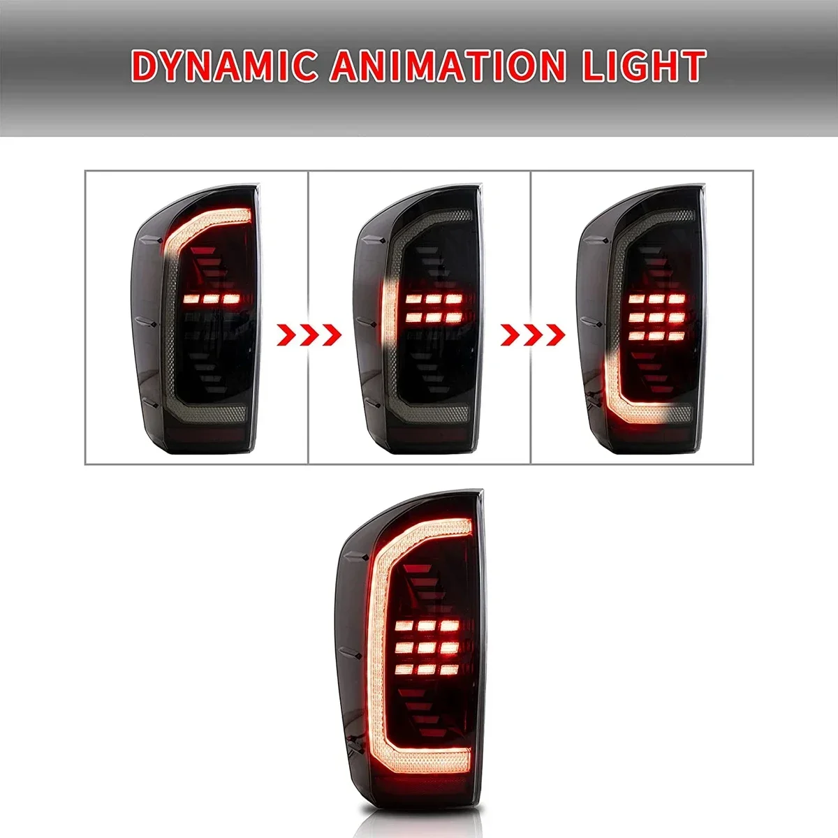 

LED Tail Lights Assembly Sequential Amber Turn Signal For Toyota Tacoma TRD Off Road SR5 SR TRD Pro TRD Sport Limited 2016-2021