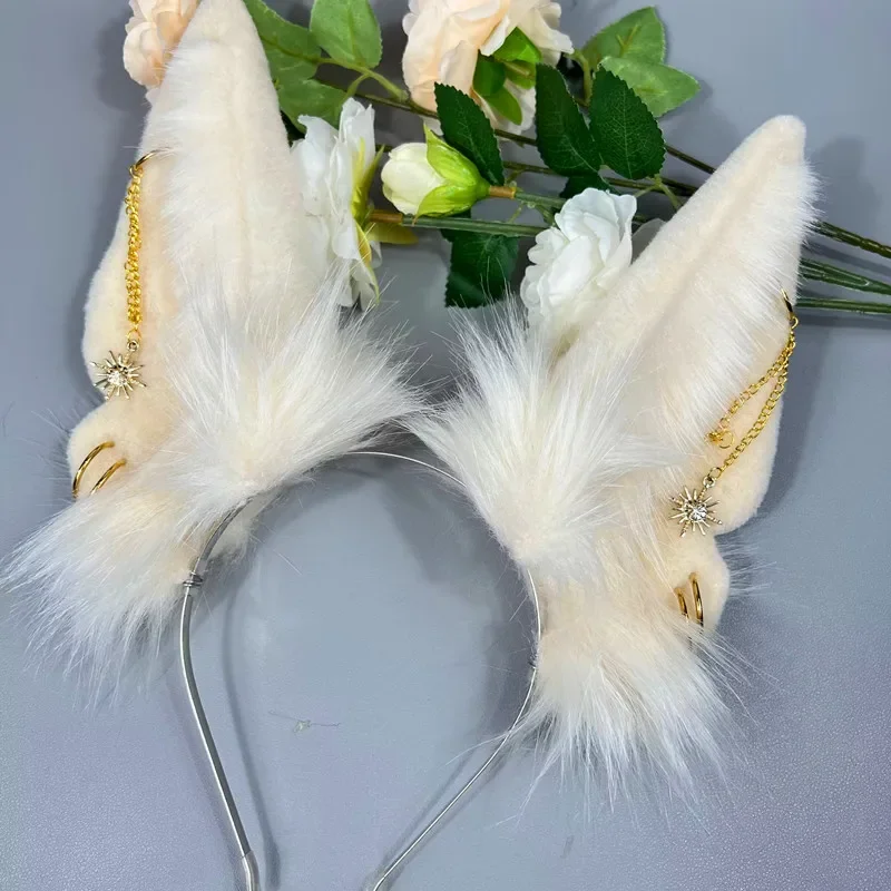 Custom Handmade Ancient Egyptian Mythology Anubis Ears Hair Hoops Headwear for Anime Lolita Christmas Halloween Cosplay Prop