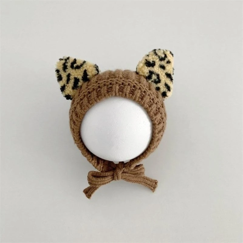 

J15U Cartoon Ears Knit Hat for Baby Winter Warm Ear Protections Cap Trendy Bonnet