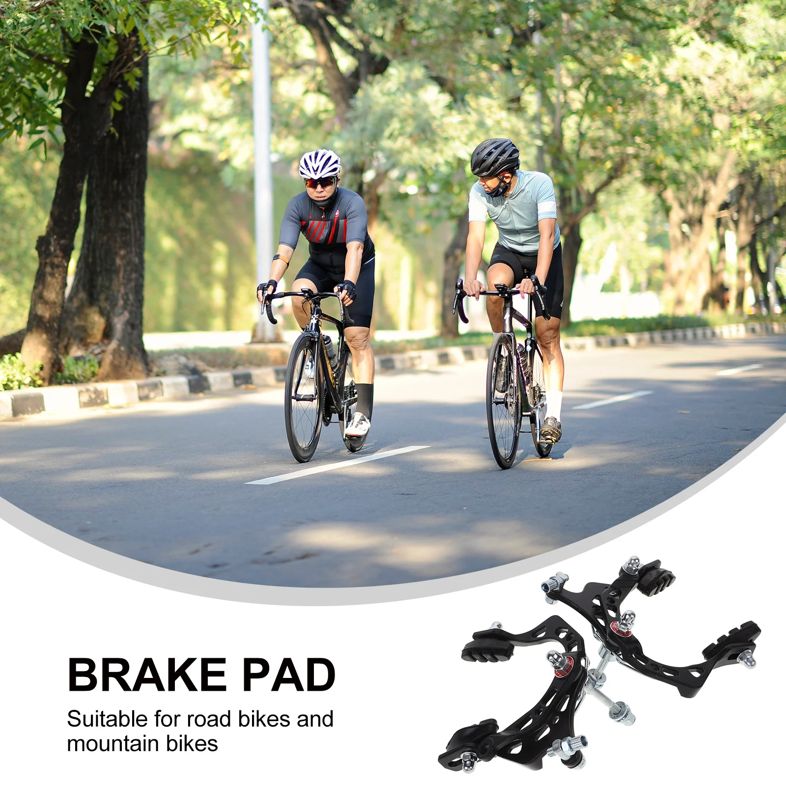 

2Pcs Bike Brake Calipers Aluminum Alloy Firm Installation No Noise Long Curved Folding Bike Brakes