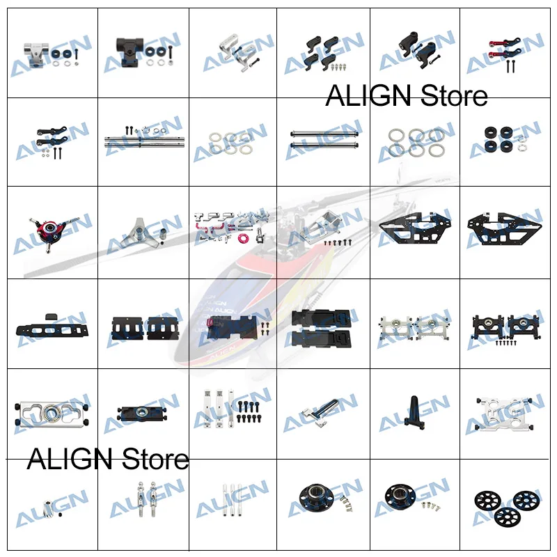 Align Trex 470L Main Rotor Housing Main Shaft Set Feathering Shaft  CCPM Metal Swashplate Trex 470 Spare Parts  RC Helicopte