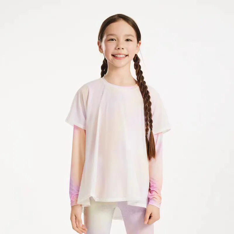 Fairy T-shirt summer thin loose outdoor sun protection clothing quick-drying kidsren's sports yoga clothing cycling long sleeves