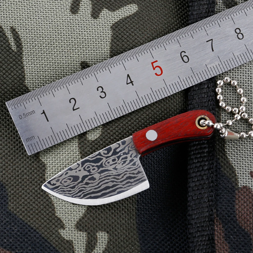 Tragbares Mini-Obstmesser aus Edelstahl mit Schlüsselanhänger, Outdoor-Camping, Multitool, kompaktes Lederscheidemesser – Detail 4