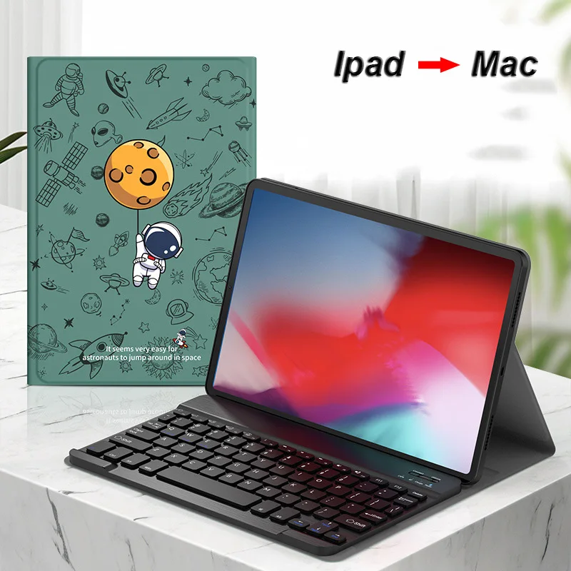 Imagem -03 - Astronauta Tablet Capa para Ipad ar Mini com Teclado e Mouse Proteger Case para Ipad Pro 11 12 eu Almofada 10 2023