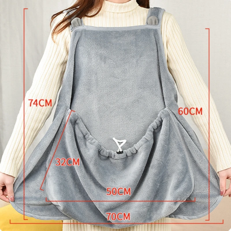 Comfortable Apron For Holding Cats Soft Kitten Bib Kangaroo Pocket Pet Clothes Sleeping Pussy Hugging Suit Litter Dog Supplies