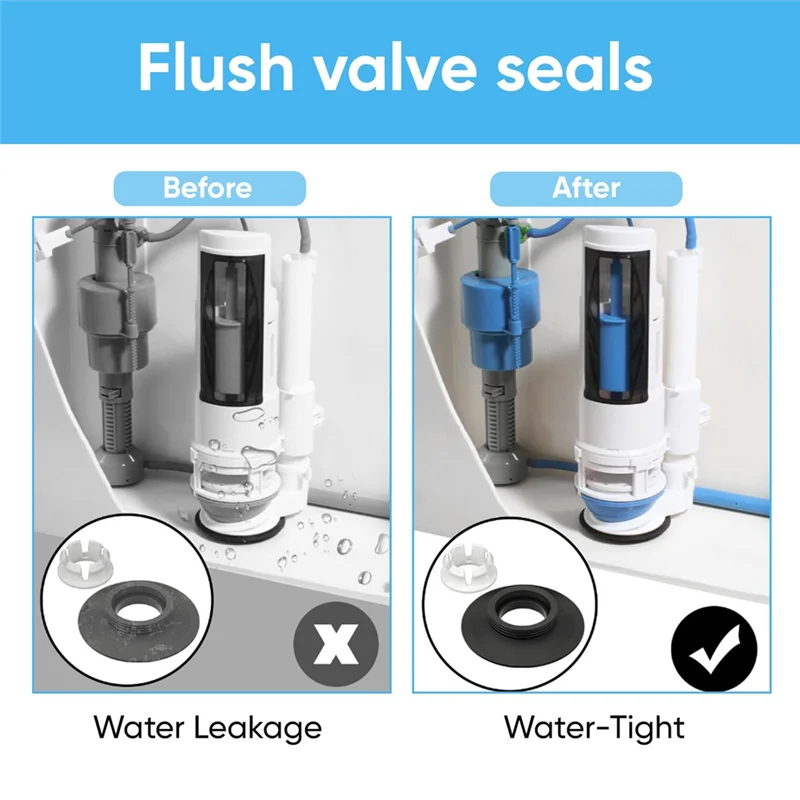 ABGR-For Ideal Standard Replacement Flush Valve Seal, 3-Pack Toilet Valve Seal& Clip, Prevention Leak Washer For SV01967