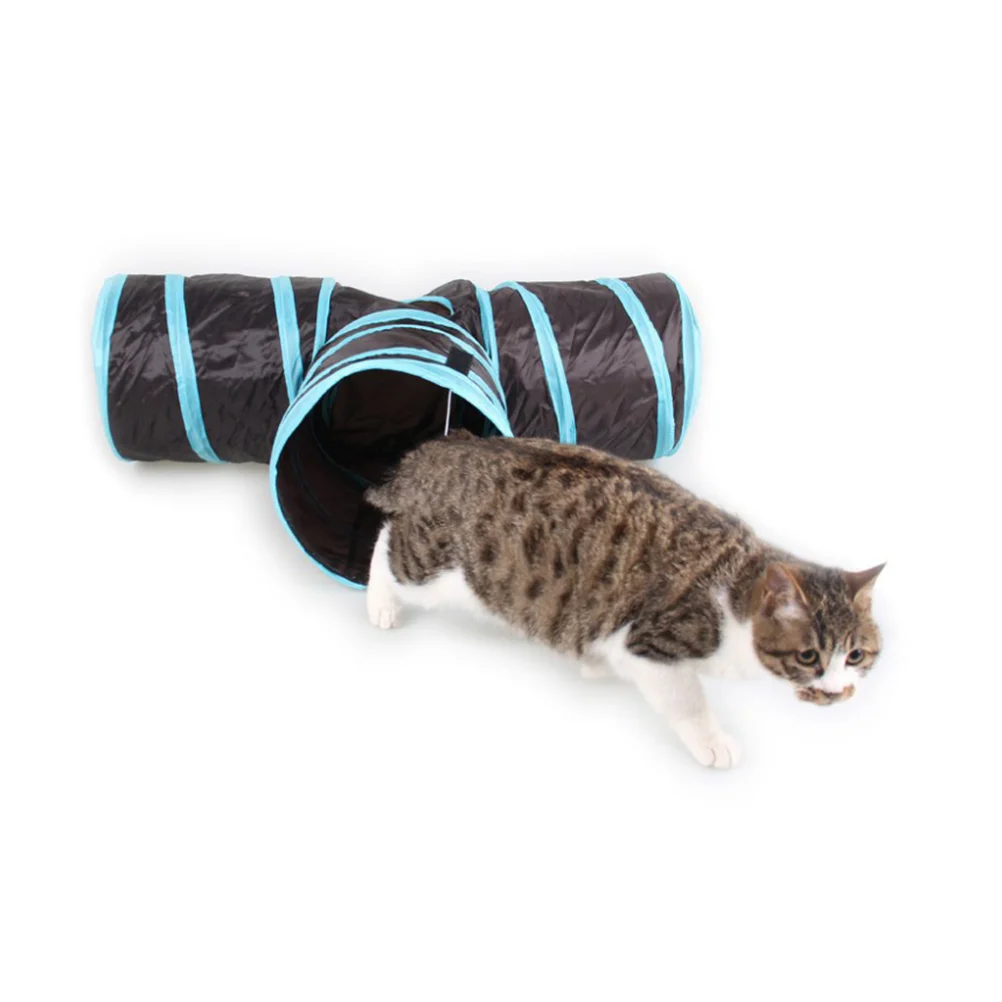 

3 Way Cat Tunnel Collapsible Pet Toy Tunnel for Cat Puppy, Kitten Rabbit (Black) Cat Tunnel Toy