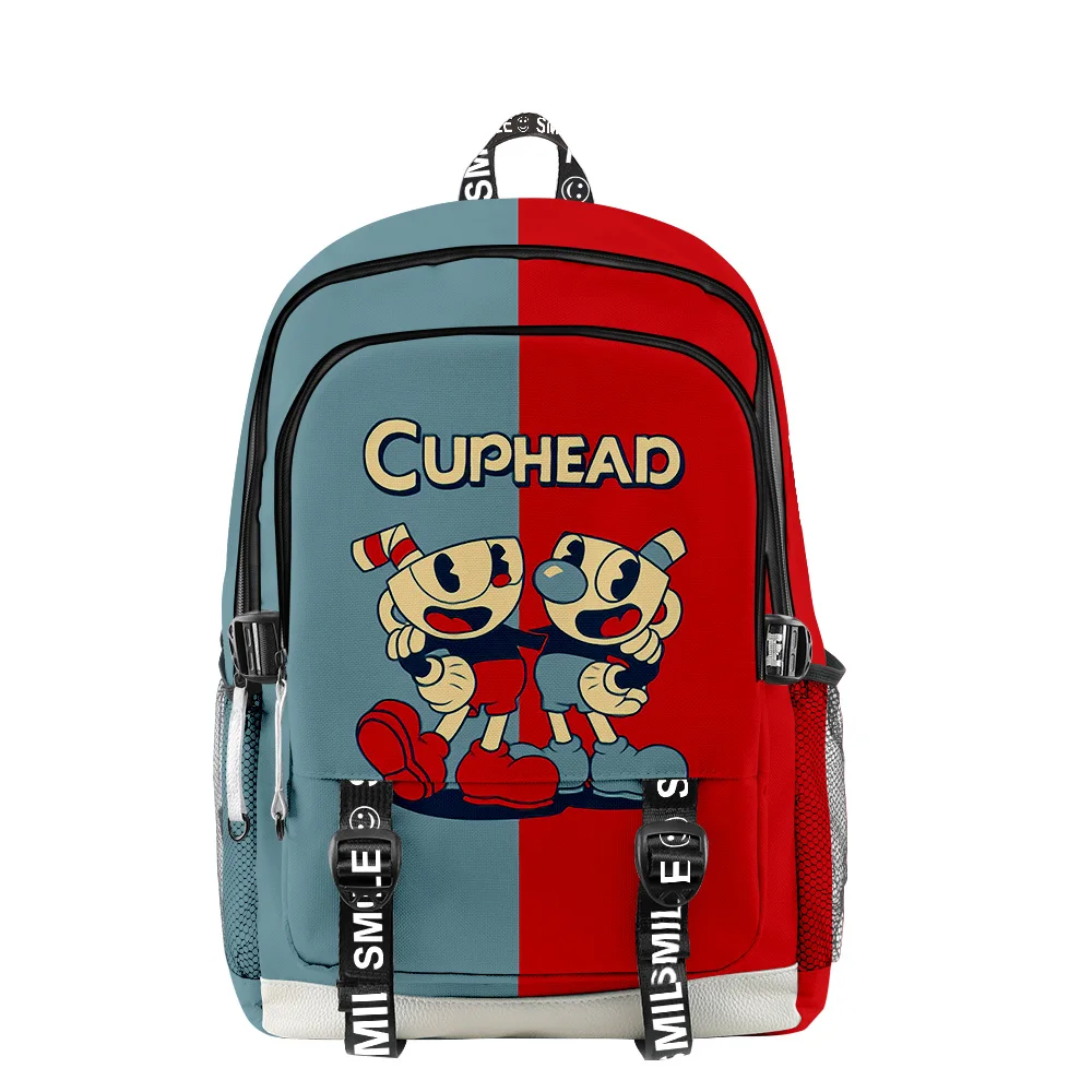 The Cuphead Show Cartoon 2023 New Zipper Backpack School Bag Unique Daypack Traval Bag Oxford Cloth