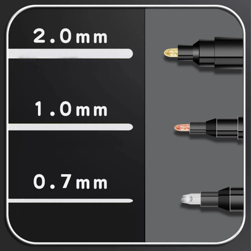 Chrome Marker Pen 0.7/1/2mm DIY Reflective Paint Pen Color Markers Gold Silver Copper Marker Car Paint Repair Pen Art Painting