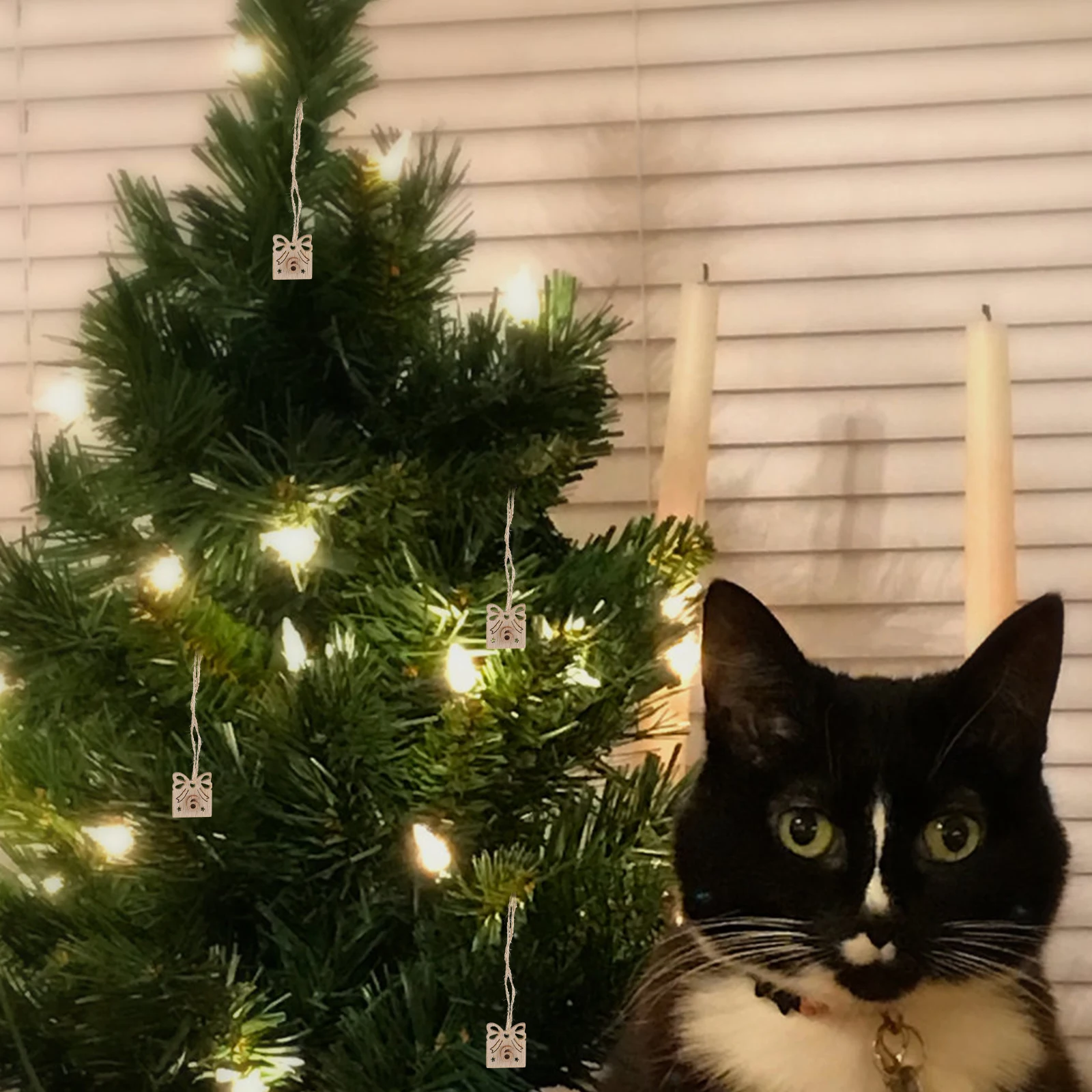 

72 Pcs Christmas Tree Digital Pendant Decoration Advent Calendar Paulownia Countdown Ornaments