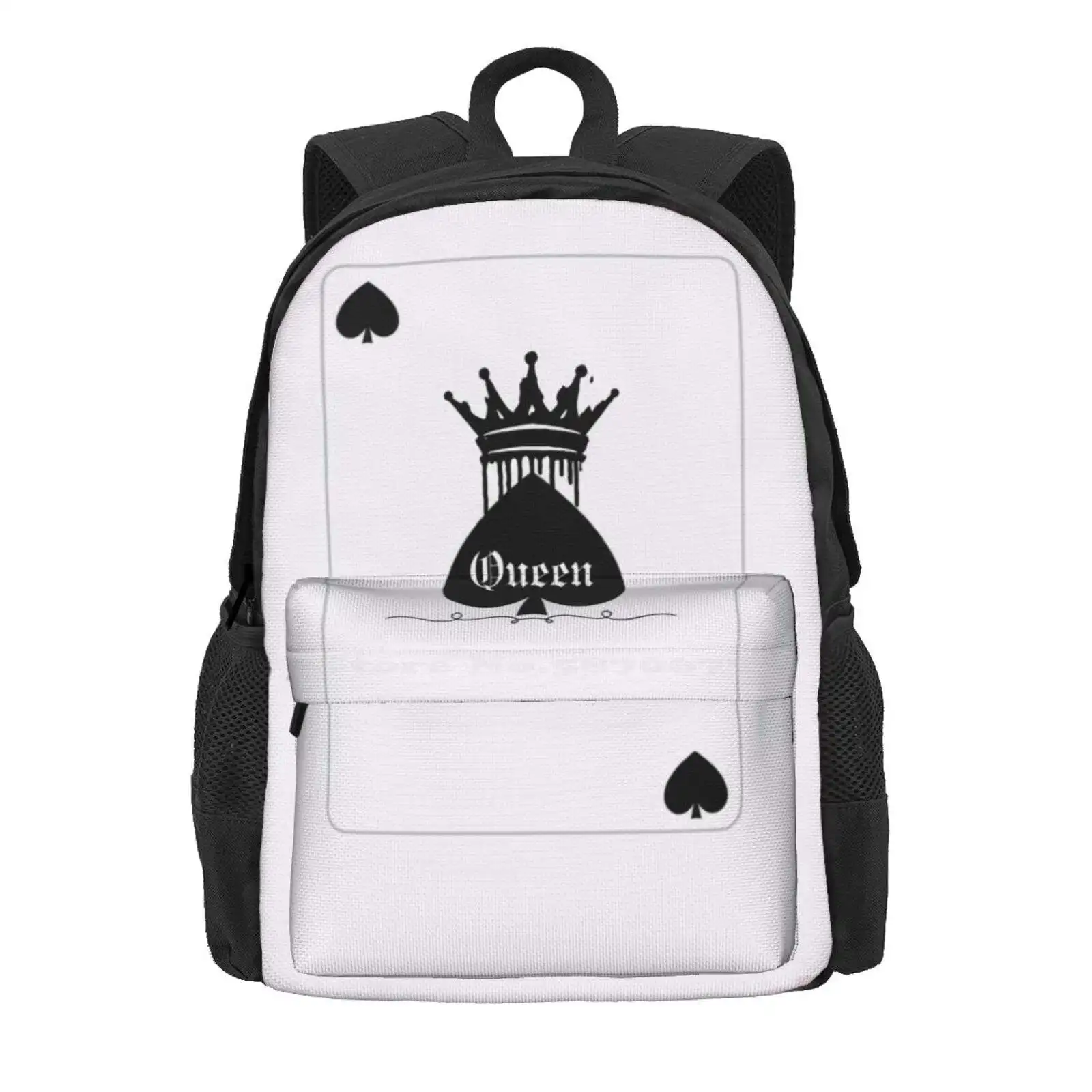 Mochila De La Reina de Spades, morral escolar de moda, color negro, blanco, rojo, amarillo, corazón, Club, espada, Jack Joker, gran oferta