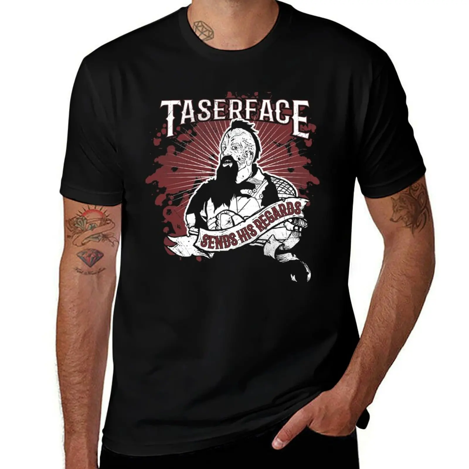 

Taserface sends his Regards T-Shirt mens graphic t shirts man t shirt summer