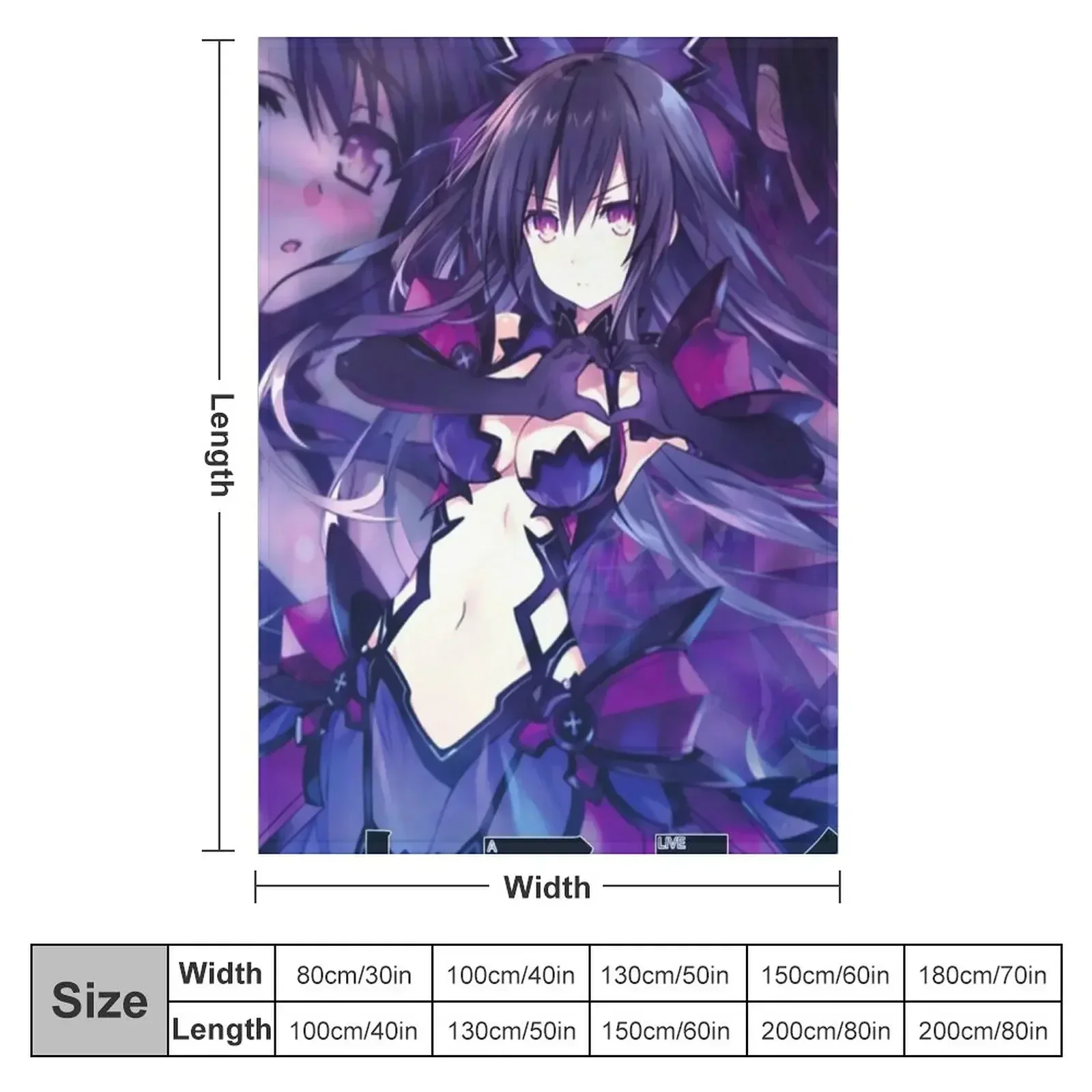 Date A Live reverse Tohka Throw Blanket blankets and throws Flannel Fabric warm winter Blankets For Baby Beach Warm Blankets