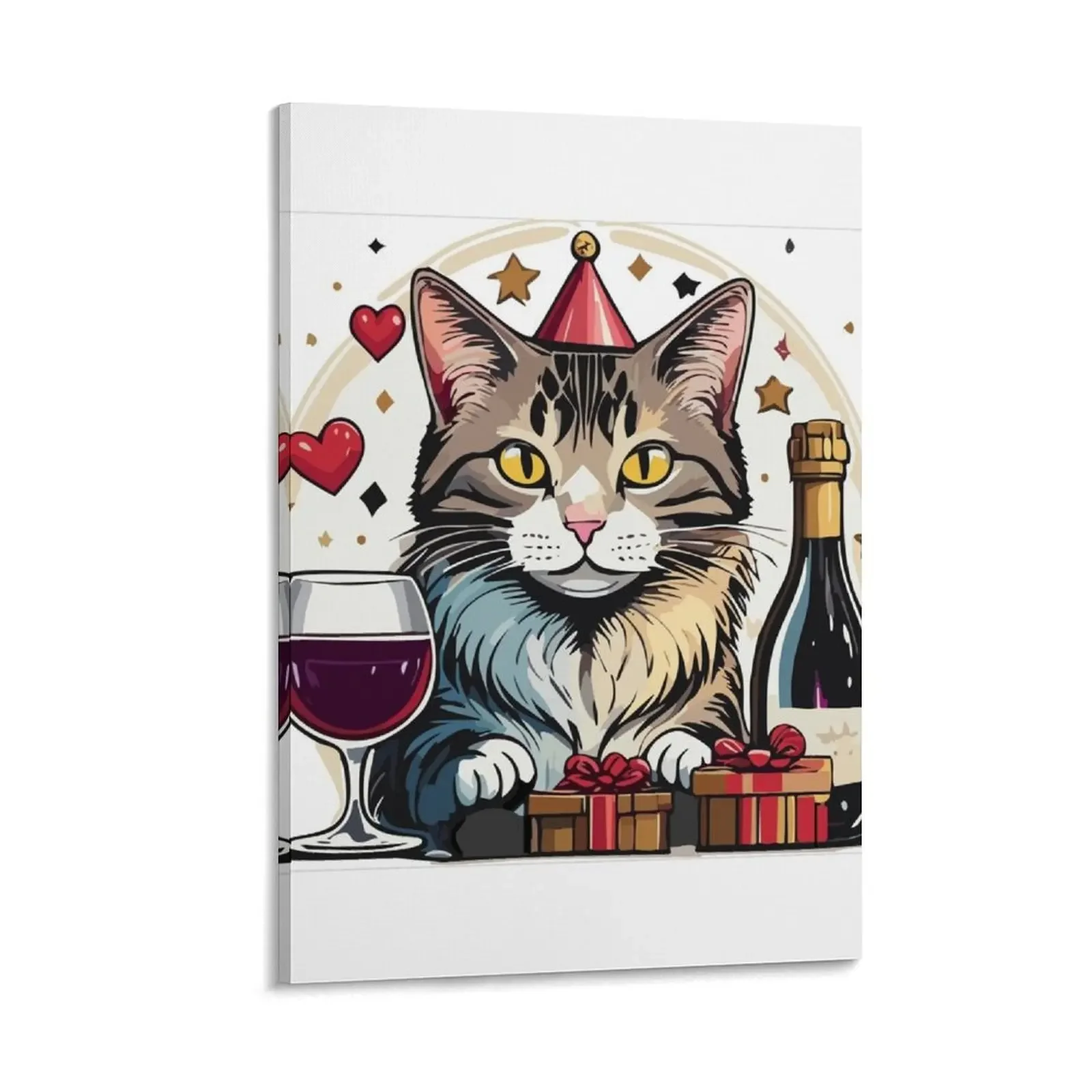 

Birthday Cat Canvas Painting art aesthetic room decor wall decoration paintings wall decor