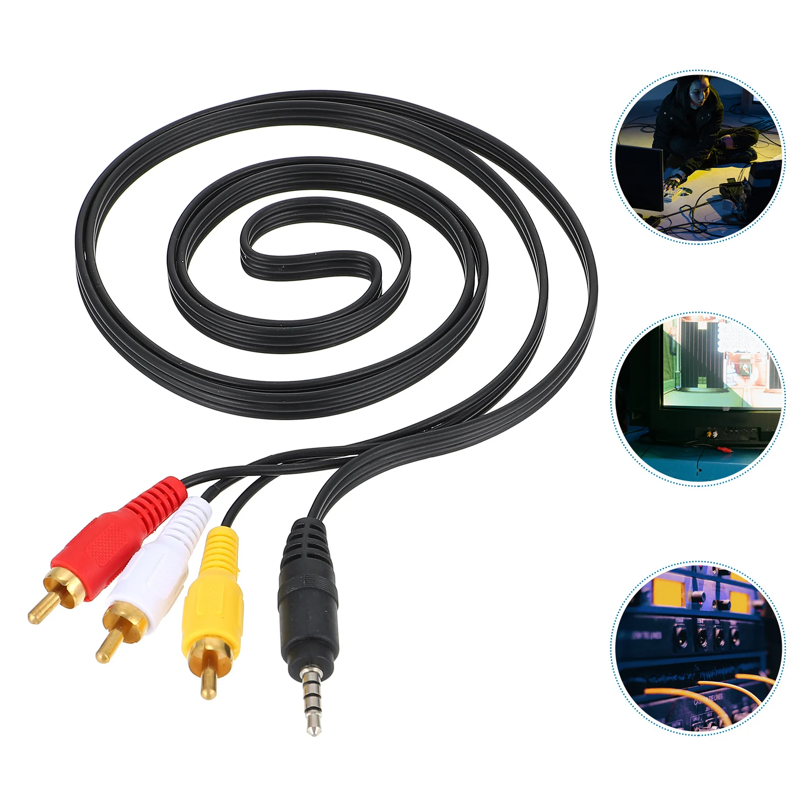 

2pcs Cable High-Quality Audio Video Output For To Red White Yellow Stereo Sound Flexible Pvc Cord