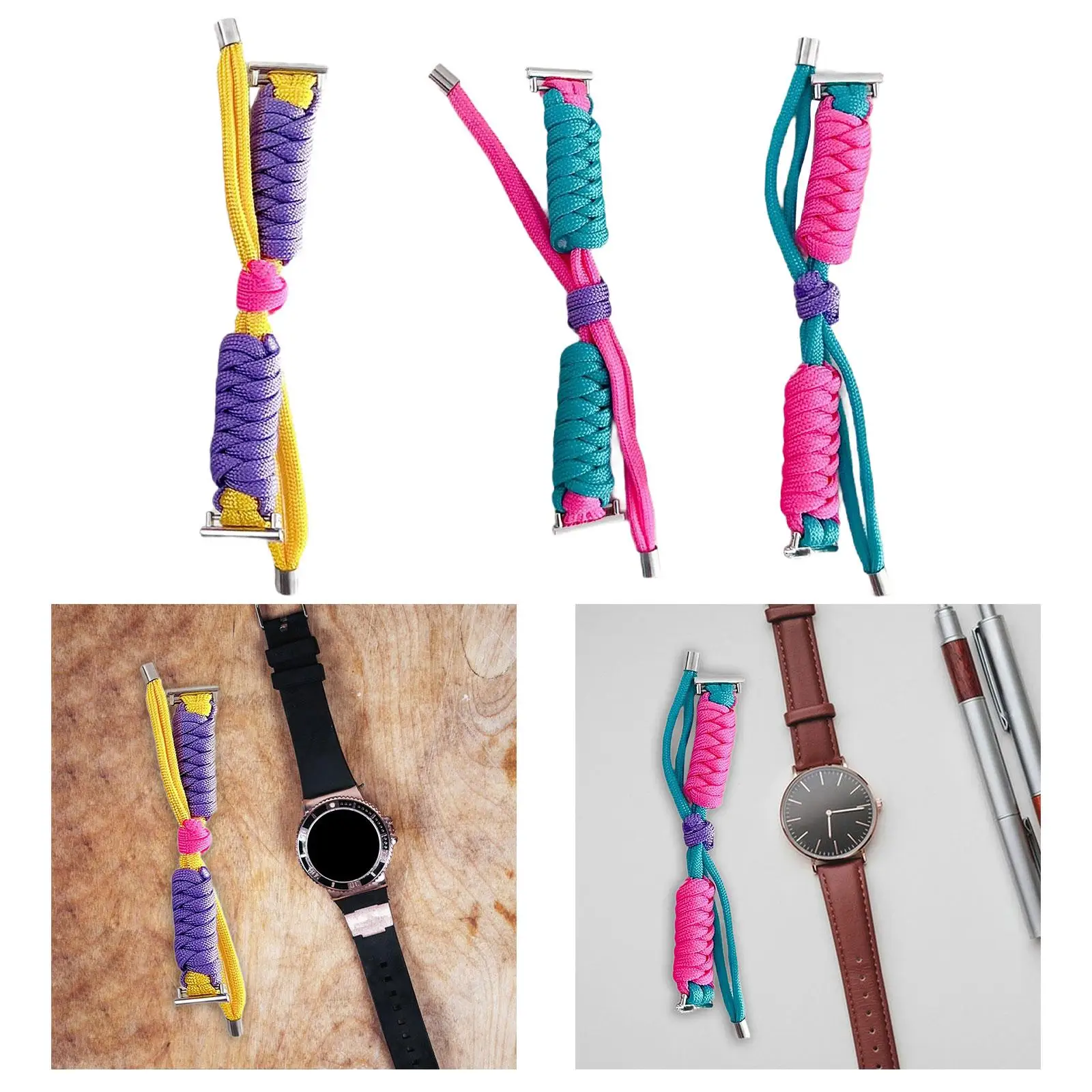 Bracelet de montre tressé en Nylon, corde de parapluie, chaîne de corde de paracorde tissée, bracelet de Sport en plein air tressé à la main pour GT4 Watch4/3Pro
