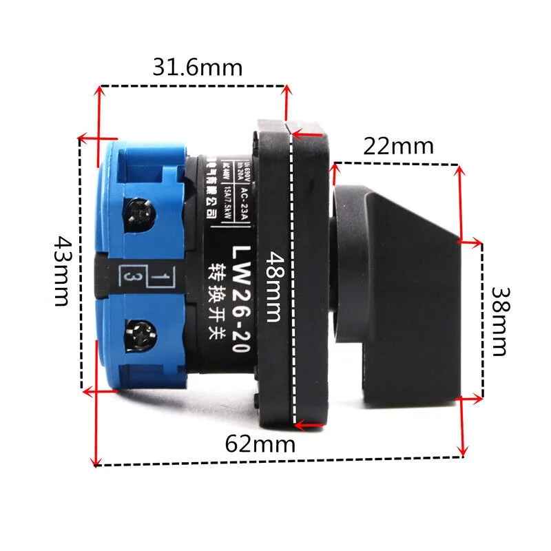 1PC Milling Machine Forward Reverse Switch LW-26 CNC Mill Lathe Tool