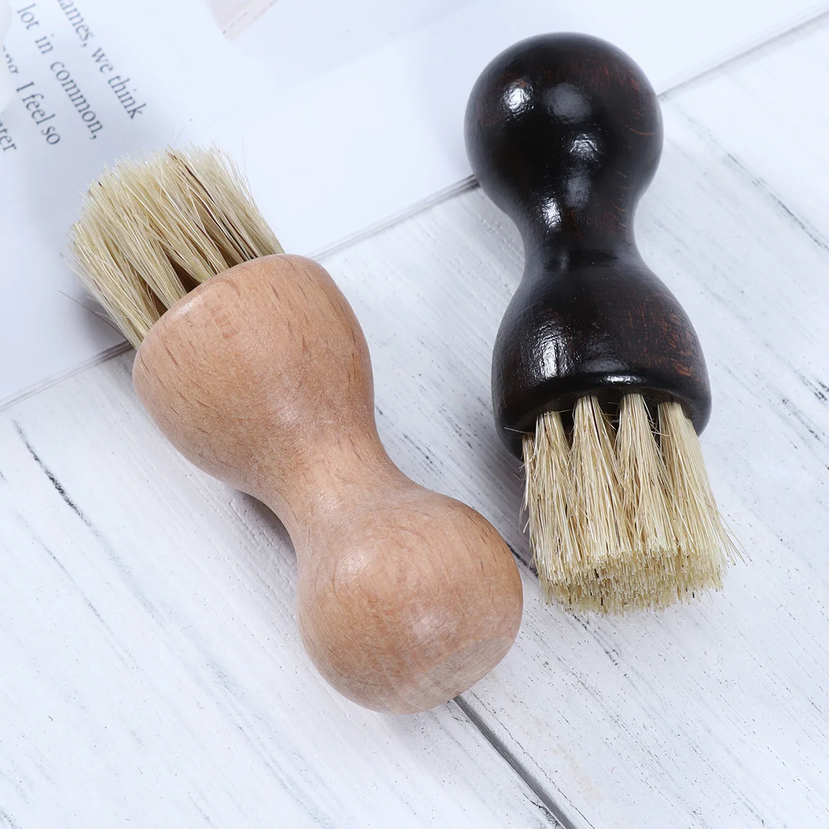 

Premium Pear Shape Shoe Brush for Polishing Cleaning Dedusting Multifunctional Pig Hair Scrubbing Brush Durable Household Use
