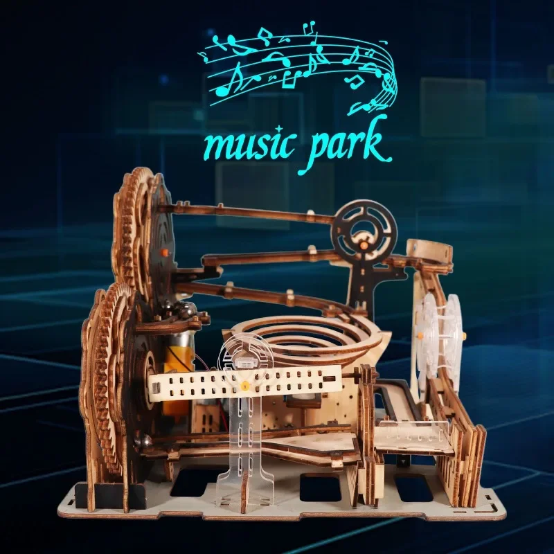 DIY 수제 전기 3D 나무 구슬 런 퍼즐 모델 키트 배터리 없음 두뇌 자극 크리스마스 선물 교육용 장난감 어린이 성인용