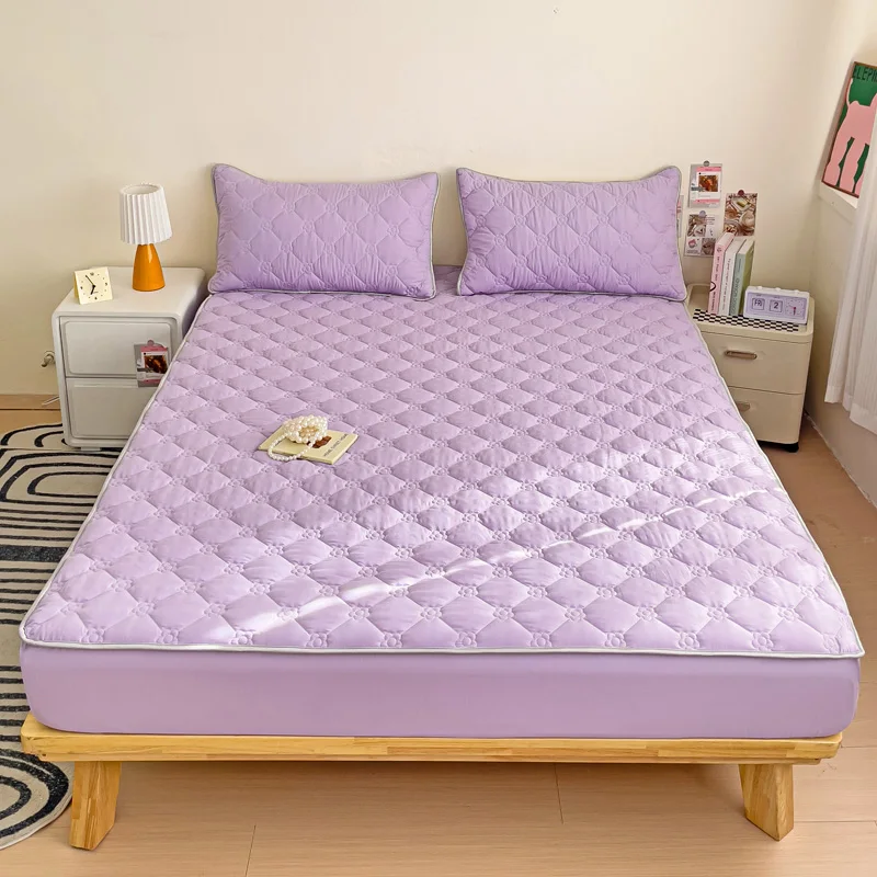 Bonenjoy Mattress Cover Solid Color Bed Linen Elastic Bed Cover Soft Mattress Protector Bedspread yatak örtüsü (No Pillowcase)