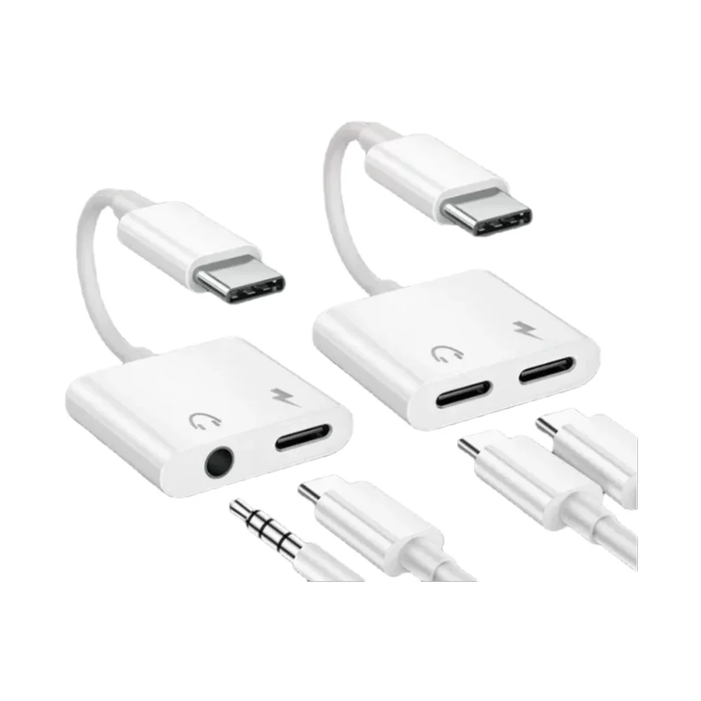 2-in-1-Audio-Adapter USB C auf 3 5 mm Klinke Typ C Lade 3,5 mm Aux-Kabel für Samsung Xiaomi Huawei kabelgebundener Kopfhöreranschluss
