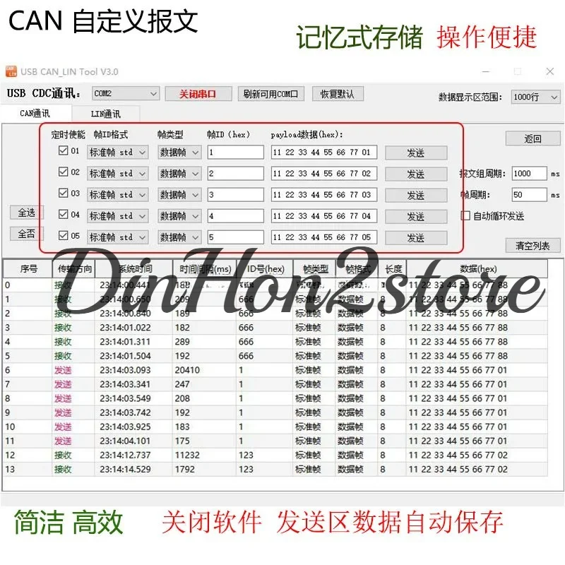 USB To CAN Analyzer Compatible with Zlg LIN Bus Debugger, Serial Port Transparent Transmission, Offline Transmission