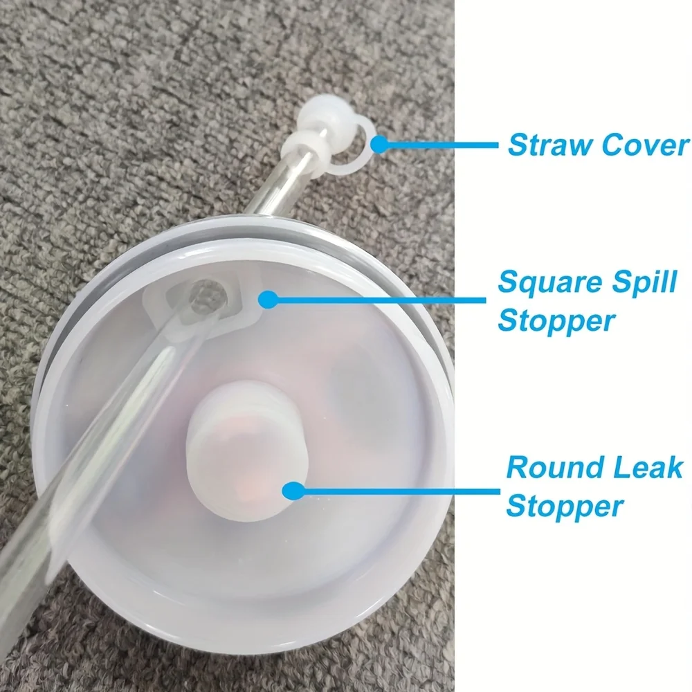 8pcs Cup Accessories Set for Stanley 30oz 40oz Tumbler ,Including 3pcs Spill Proof Stopper, Bow Chain Charm and Lipstick Holder