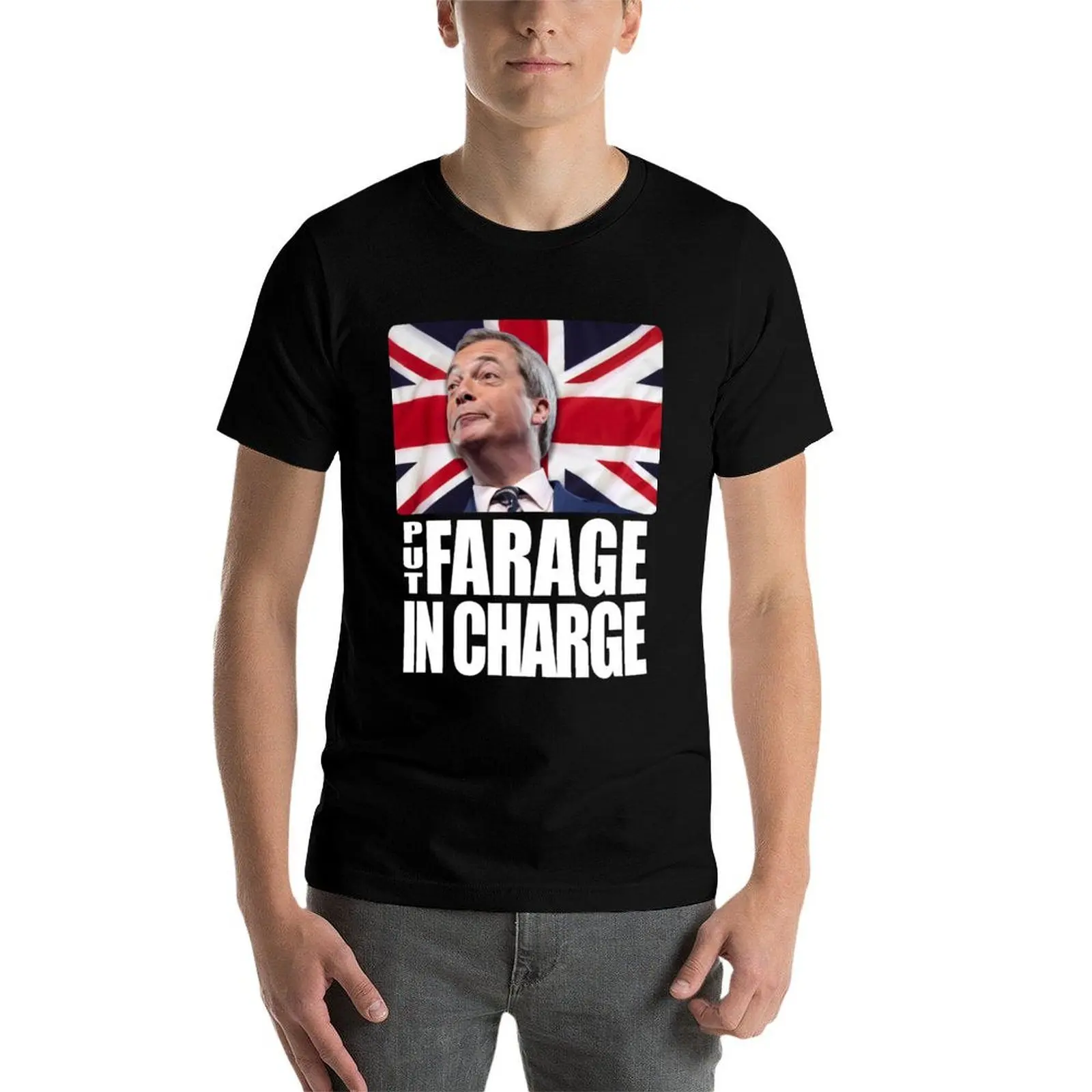 

PUT FARAGE IN CHARGE Nigel Farage Brexit TShirt T-Shirt man t shirts for men casual t shirts for man slim fit T-Shirt