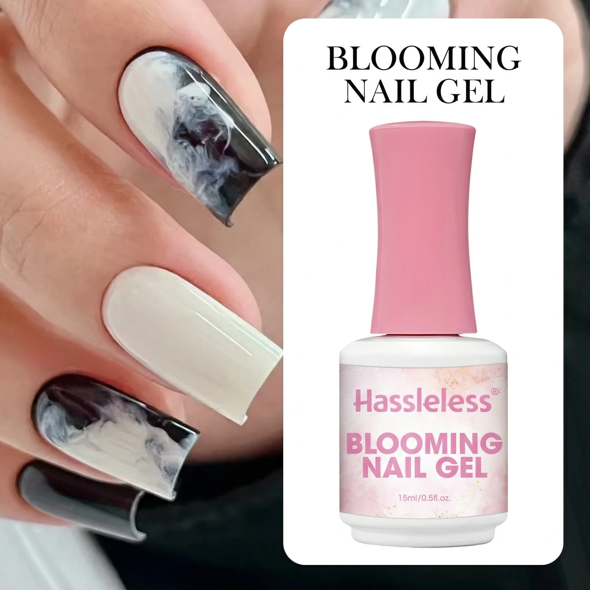 Hassleless 15ml Transparent Watercolor Nail Gel  Create Gradient & Marble Blooming Effects | Soak-off UV Gel |