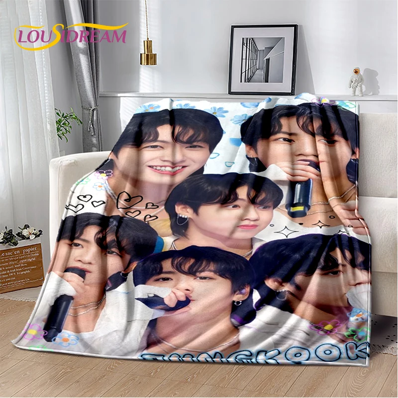 2025 Kpop Jeon Jung Kook JK Star Soft Flannel Blanket for Beds Bedroom Sofa Picnic,Throw Blanket for Cover Leisure Nap Gift Kids