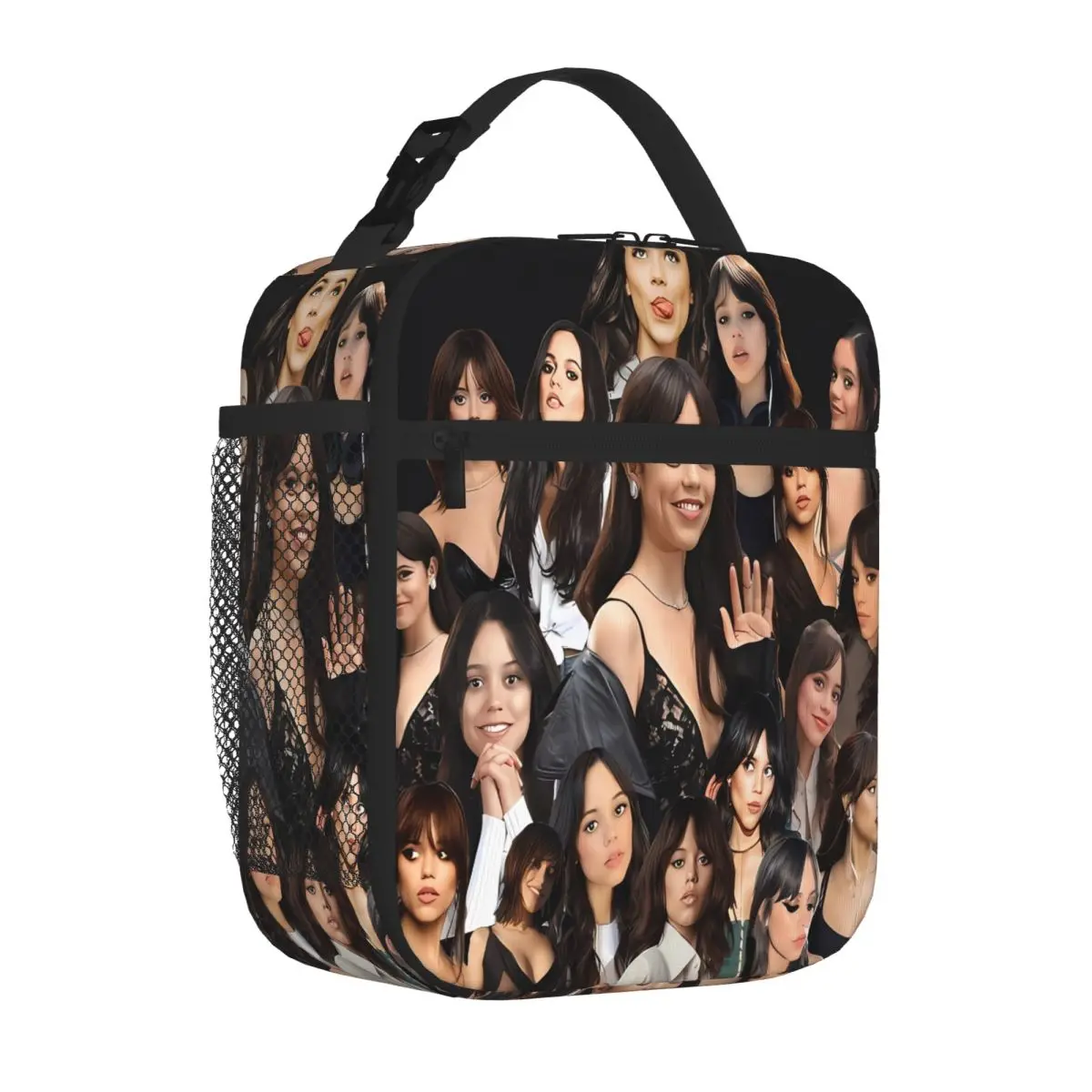 Bestselling HIGH QUALITY Jenna Ortega Photo Collage Animal Face Foldable Lunch Bag Home To Go Lunch Handbag
